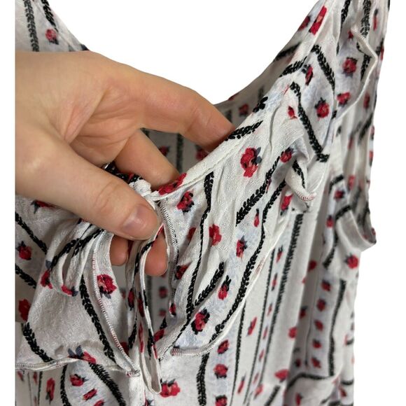 Intimately Free People White Red Floral Semi Sheer Cami Top Women's Size Medium - Picture 6 of 10